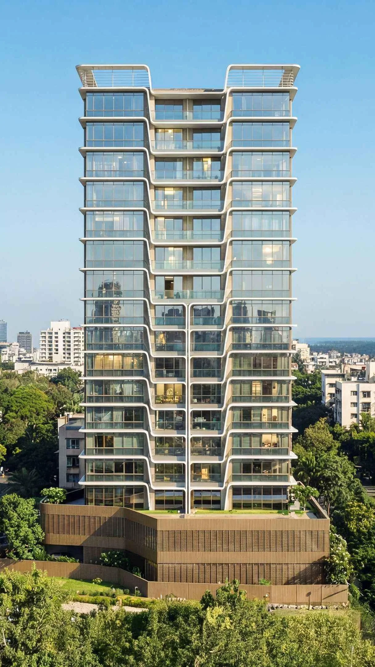 bandra pali hill apartment exterior day 3d view