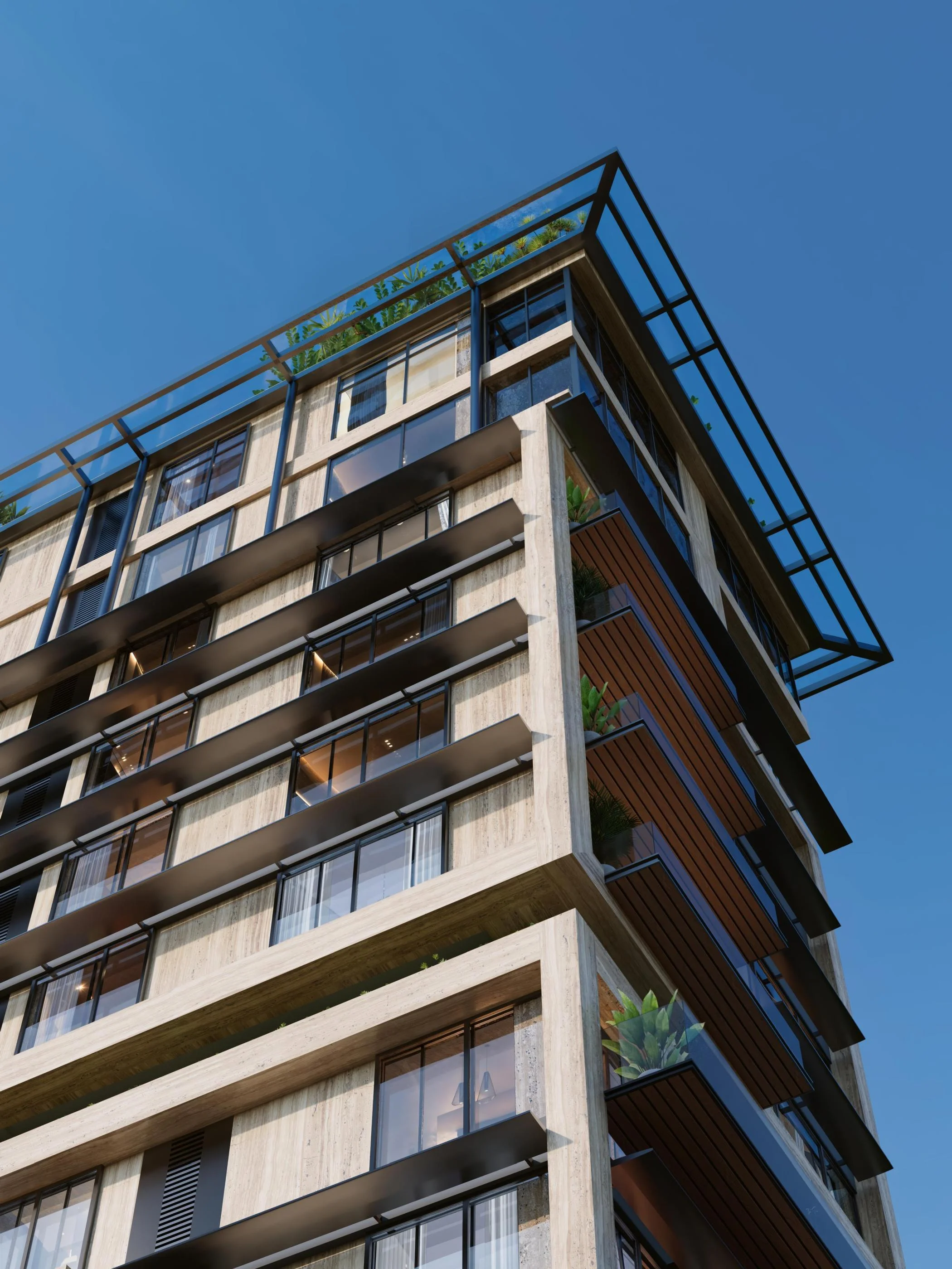 juhu bandra apartment showroom exterior night 3d view