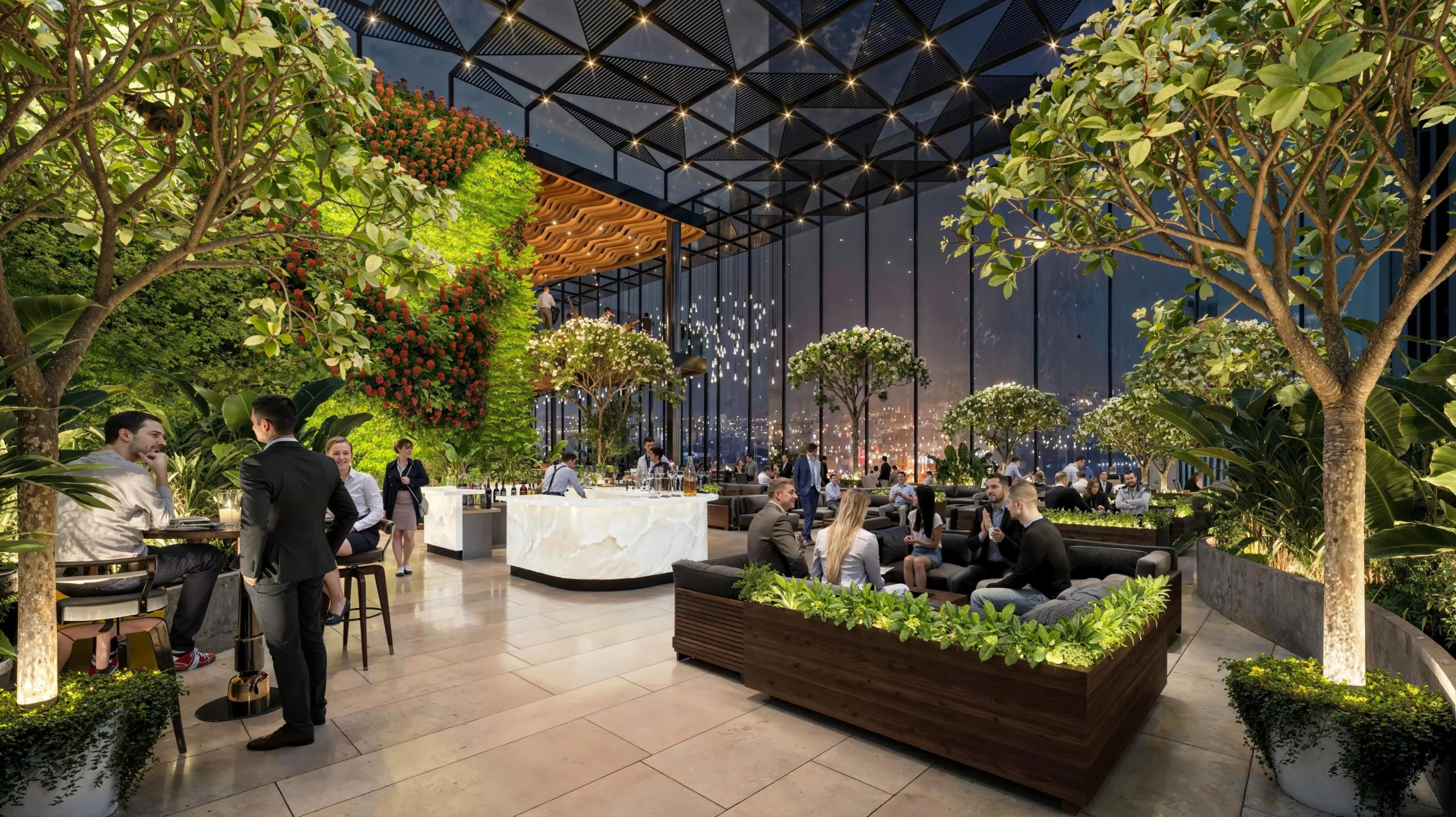 delhi terrace lounge outdoor 3d view