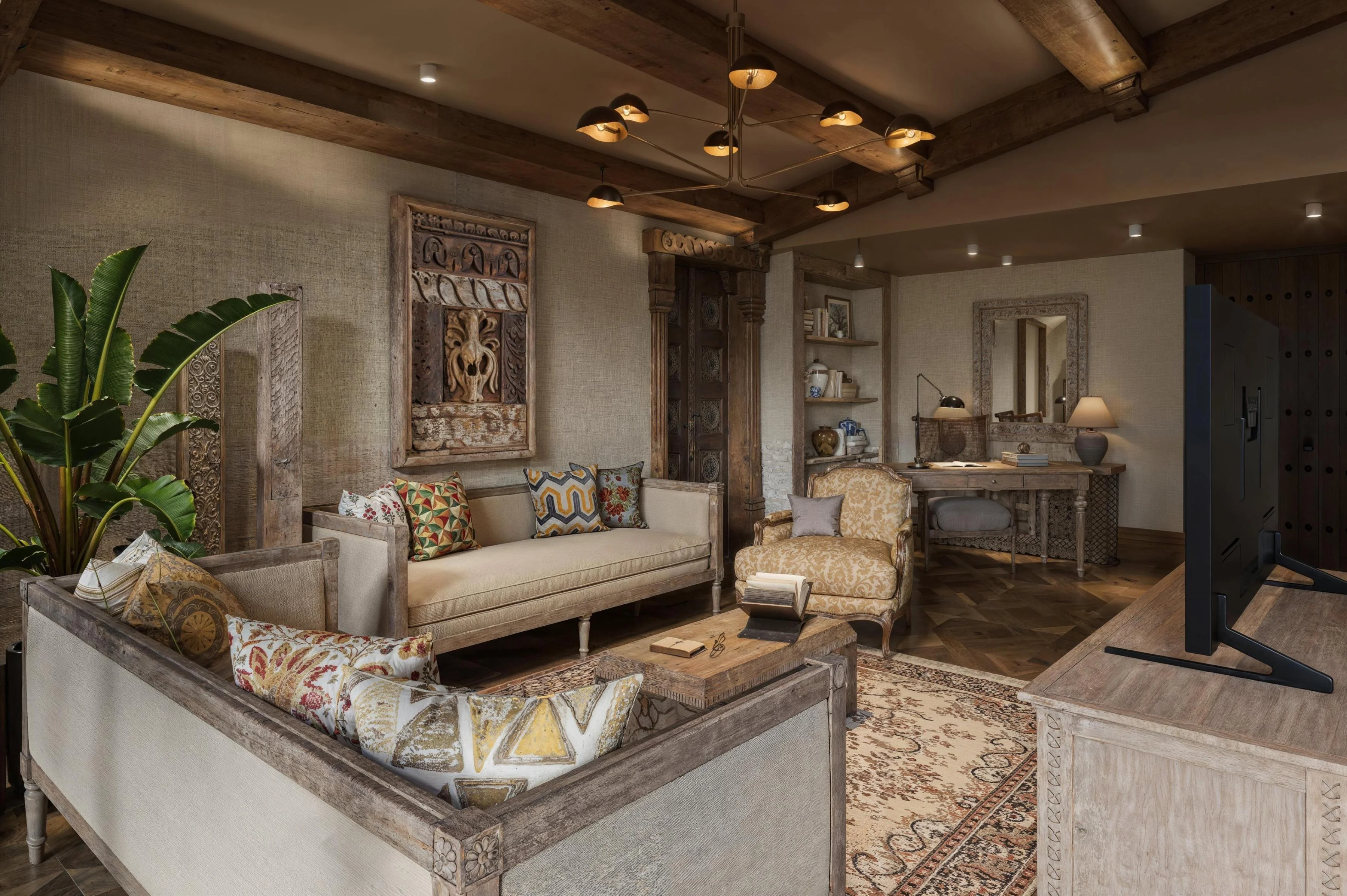 taj aravali resort bedroom 3d view