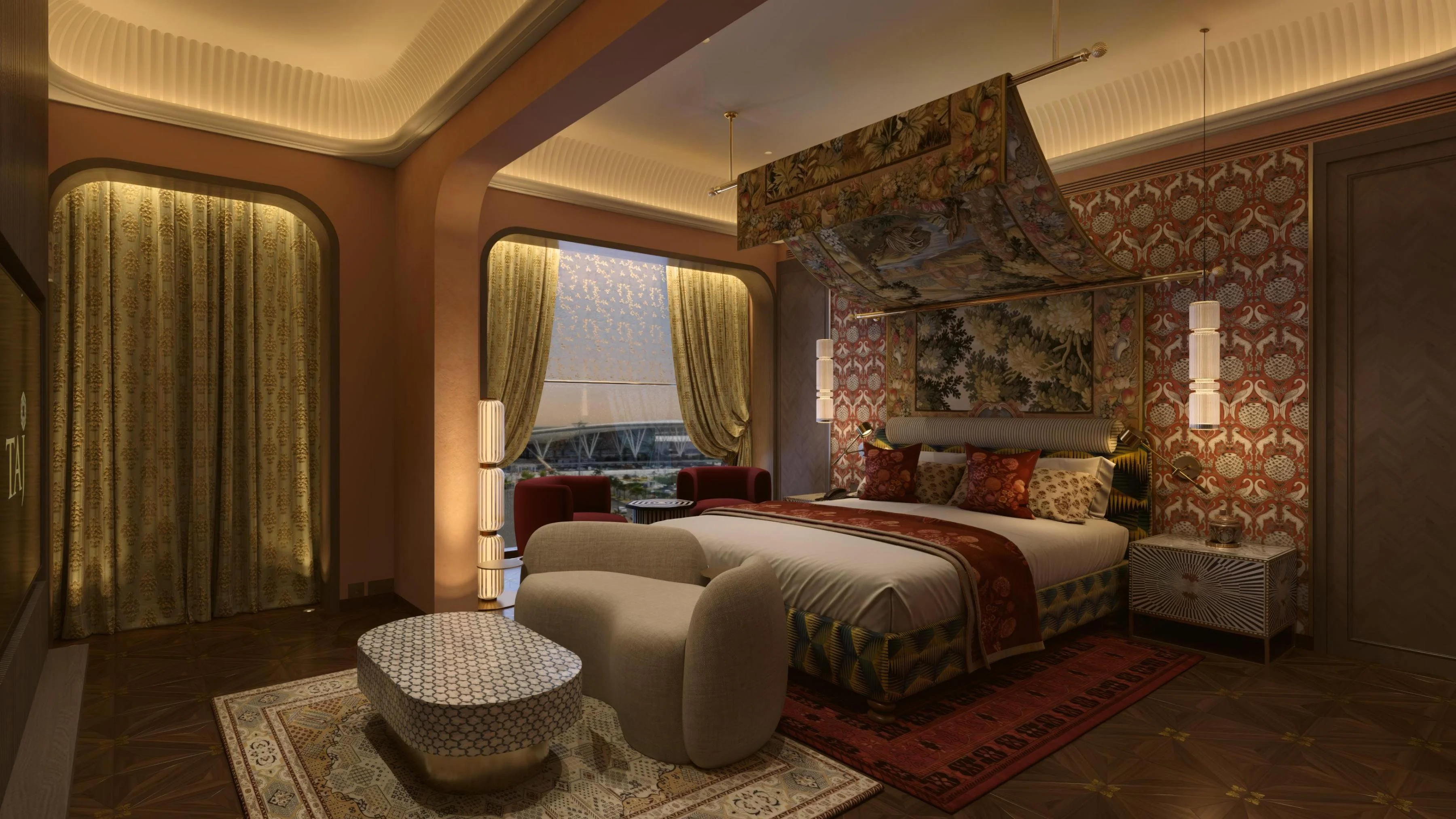 taj resort bedroom 3d view